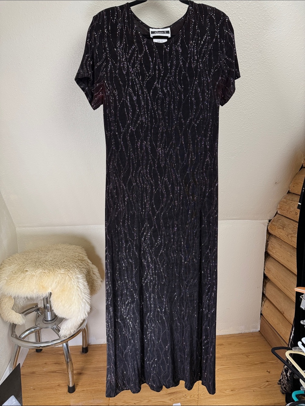 ALLYSON II SAN FRANCISCO Sparkling Black Maxi Evening Dress